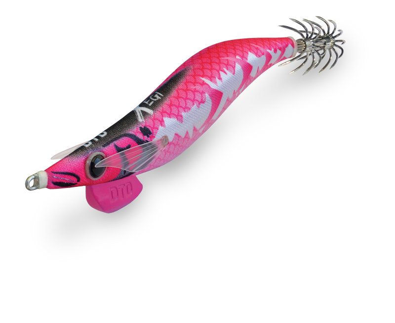 Isca egi DTD X EGI 3.0 cor Pink rosa padrão lateral branco UV reativo barbatanas silicone