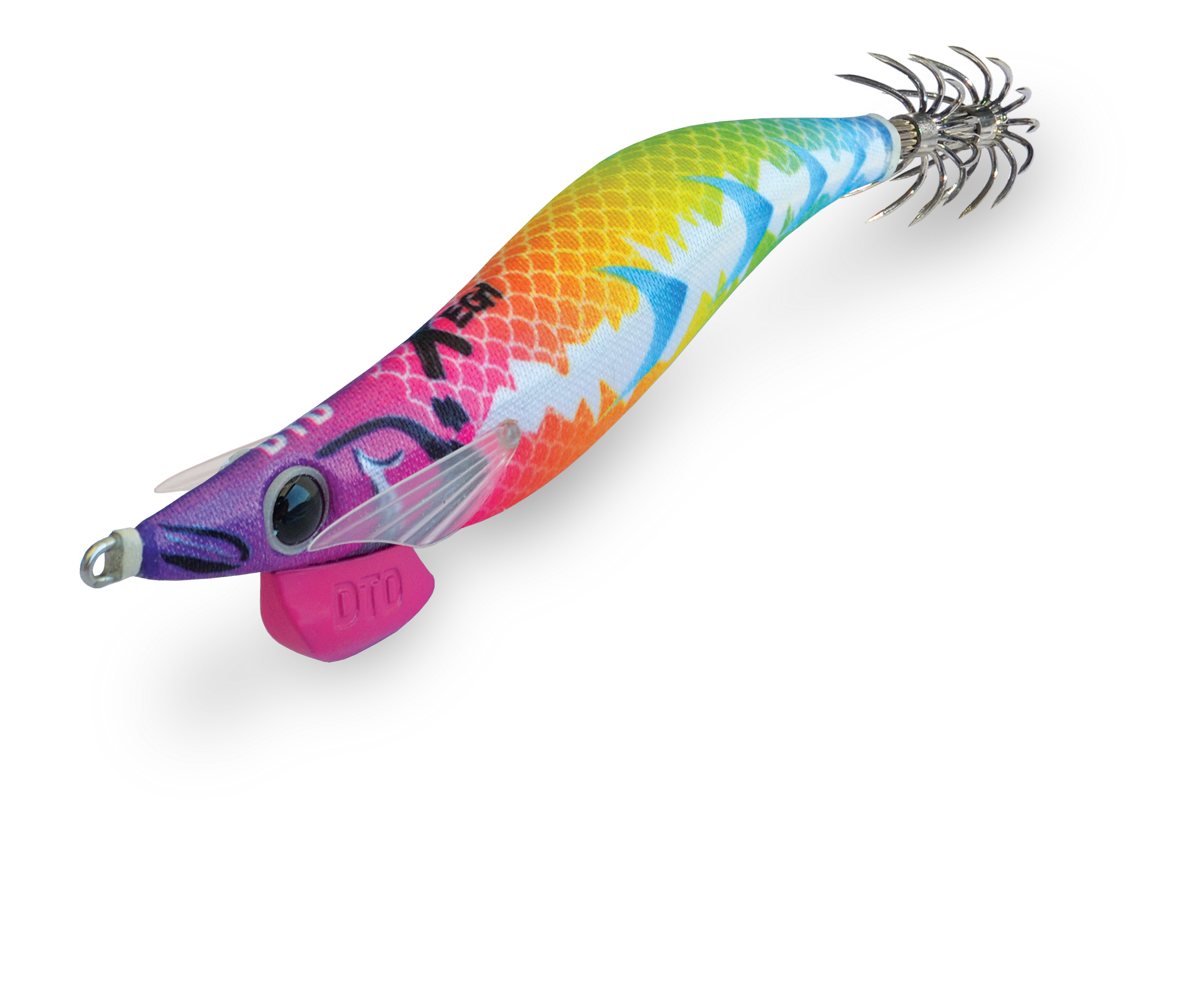 Isca egi DTD X EGI 3.0 cor Rainbow multicolor padrão lateral branco UV reativo barbatanas silicone