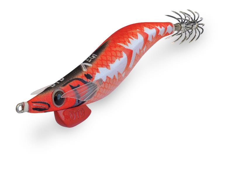 Isca egi DTD X EGI 3.0 cor Red vermelho padrão lateral branco UV reativo barbatanas silicone