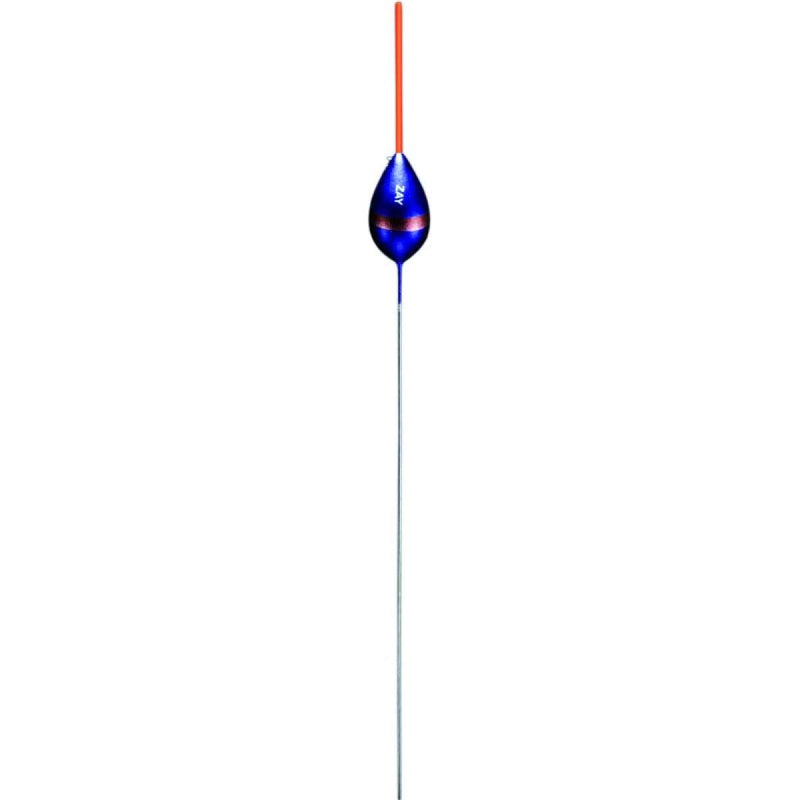Zay - Boia técnica para competição com corpo azul metalizado, antena laranja e quilha em fibra de carbono para águas calmas